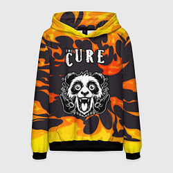 Толстовка-худи мужская The Cure рок панда и огонь, цвет: 3D-черный