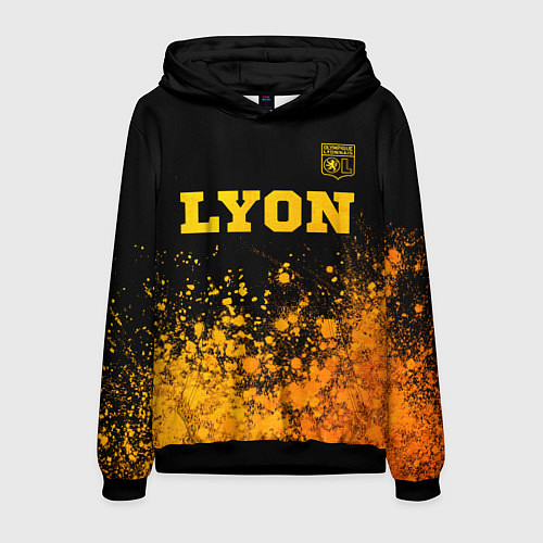 Мужская толстовка Lyon - gold gradient посередине / 3D-Черный – фото 1