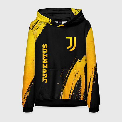 Мужская толстовка Juventus - gold gradient вертикально / 3D-Черный – фото 1