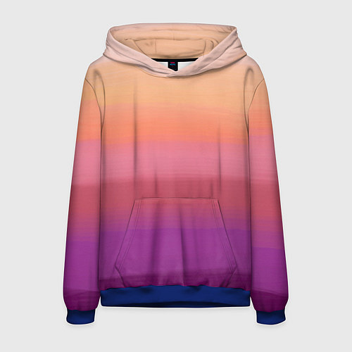 Мужская толстовка Абстракция градиент на закате дня / 3D-Синий – фото 1