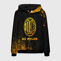 Толстовка-худи мужская AC Milan - gold gradient, цвет: 3D-черный