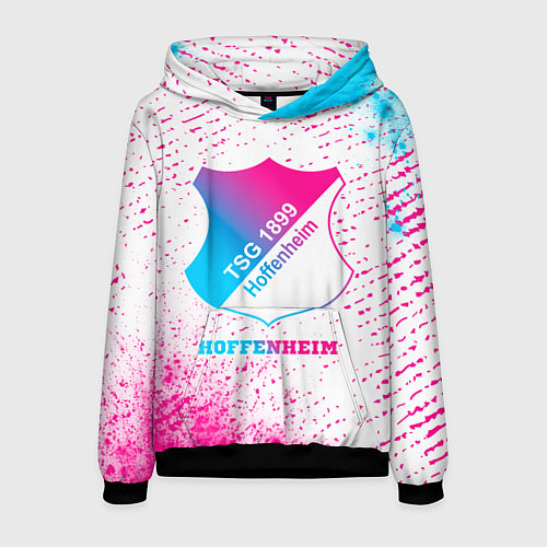 Мужская толстовка Hoffenheim neon gradient style / 3D-Черный – фото 1