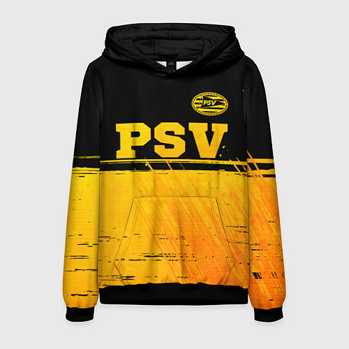 Мужская толстовка PSV - gold gradient посередине / 3D-Черный – фото 1