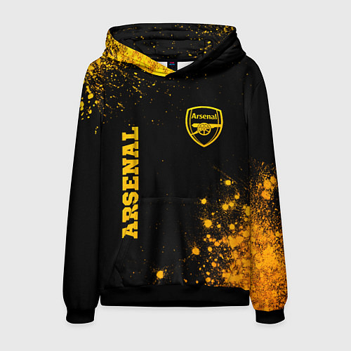 Мужская толстовка Arsenal - gold gradient вертикально / 3D-Черный – фото 1