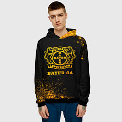Толстовка-худи мужская Bayer 04 - gold gradient, цвет: 3D-черный — фото 2
