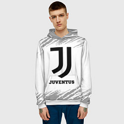 Толстовка-худи мужская Juventus sport на светлом фоне, цвет: 3D-белый — фото 2