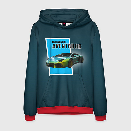 Мужская толстовка Спортивная машина Lamborghini Aventador / 3D-Красный – фото 1