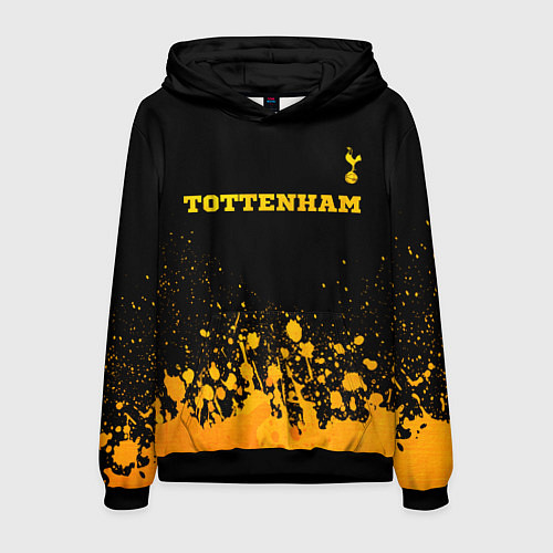 Мужская толстовка Tottenham - gold gradient посередине / 3D-Черный – фото 1