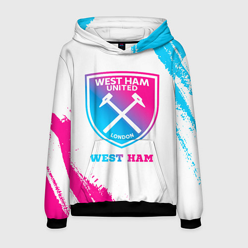 Мужская толстовка West Ham neon gradient style / 3D-Черный – фото 1