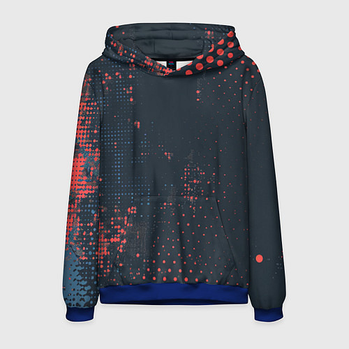 Мужская толстовка Брызги краски на стену / 3D-Синий – фото 1