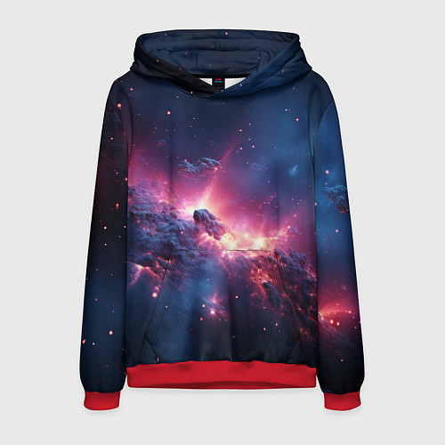Мужская толстовка Взрыв в космосе / 3D-Красный – фото 1