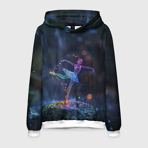 Мужская толстовка Световые точки в форме балерины / 3D-Белый – фото 1