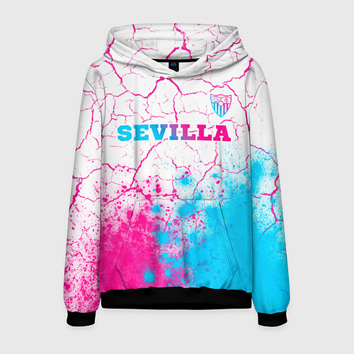 Мужская толстовка Sevilla neon gradient style посередине / 3D-Черный – фото 1