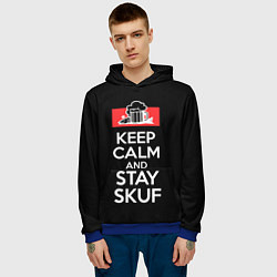 Толстовка-худи мужская Keep calm and stay skuf, цвет: 3D-синий — фото 2