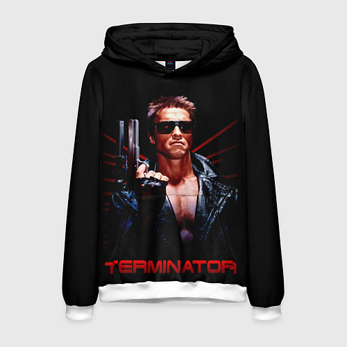 Мужская толстовка Терминатор с пистолетом / 3D-Белый – фото 1