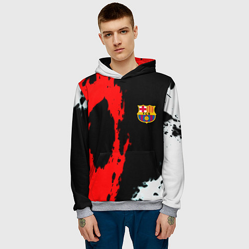 Мужская толстовка Barcelona fc краски спорт / 3D-Меланж – фото 3