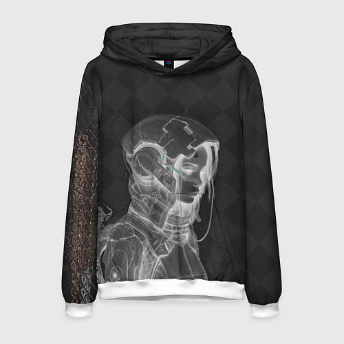 Мужская толстовка Инверсия девушки в шлеме / 3D-Белый – фото 1