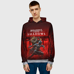 Толстовка-худи мужская Персонажи Assassins creed shadows, цвет: 3D-меланж — фото 2