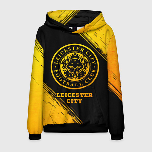 Мужская толстовка Leicester City - gold gradient / 3D-Черный – фото 1