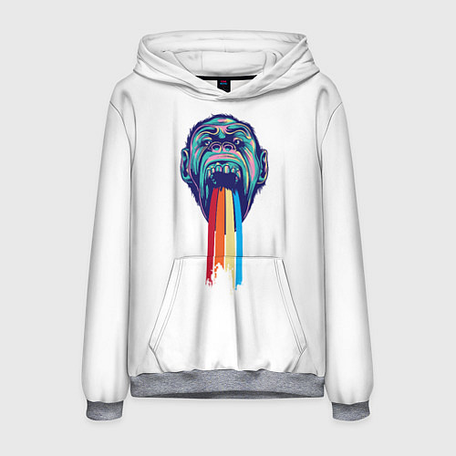 Мужская толстовка Обезьяна с радугой / 3D-Меланж – фото 1
