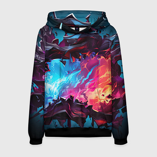 Мужская толстовка Абстрактные краски во взрыве / 3D-Черный – фото 1