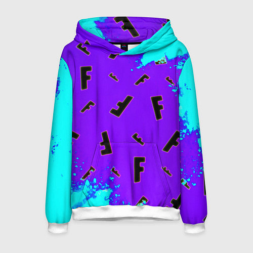Мужская толстовка Fortnite neon steel colors epic / 3D-Белый – фото 1