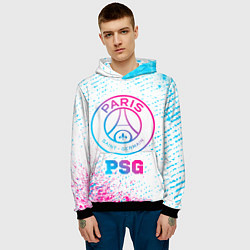Толстовка-худи мужская PSG neon gradient style, цвет: 3D-черный — фото 2