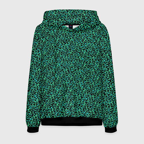 Мужская толстовка Пёстрый чёрно-сине-зелёный / 3D-Черный – фото 1