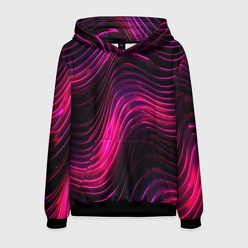 Мужская толстовка Неоновая яркая геометрическая абстракция со светом / 3D-Черный – фото 1