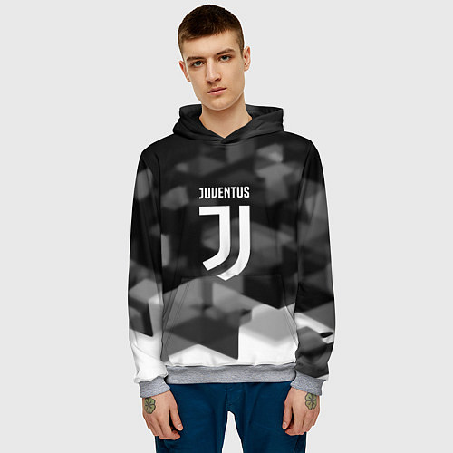 Мужская толстовка Juventus geometry fc / 3D-Меланж – фото 3