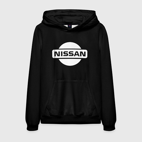 Мужская толстовка Nissan logo white / 3D-Черный – фото 1