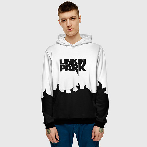 Мужская толстовка Linkin park rock fire / 3D-Черный – фото 3