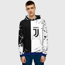 Толстовка-худи мужская Juventus краски текстура спорт, цвет: 3D-синий — фото 2