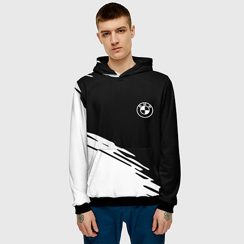 Мужская толстовка BMW краски спорт текстура / 3D-Черный – фото 3
