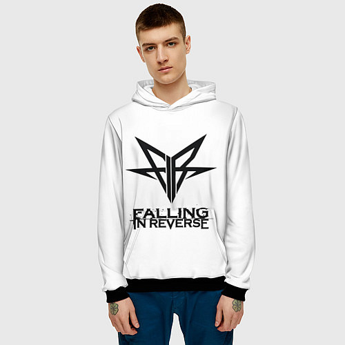 Мужская толстовка Falling in Reverse band logo / 3D-Черный – фото 3