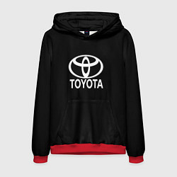 Толстовка-худи мужская Toyota white logo, цвет: 3D-красный