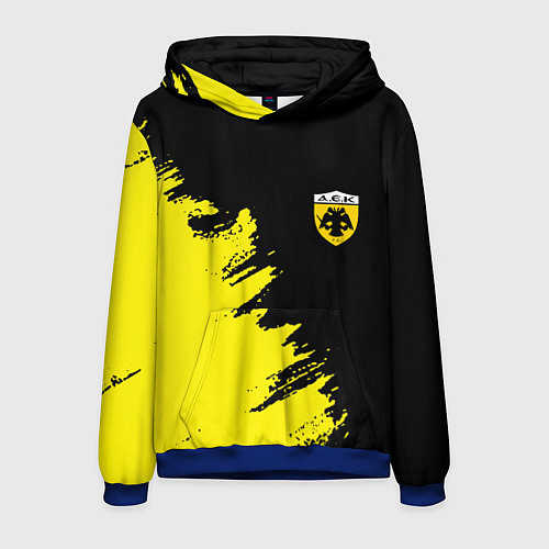 Мужская толстовка AEK sport color yellow / 3D-Синий – фото 1