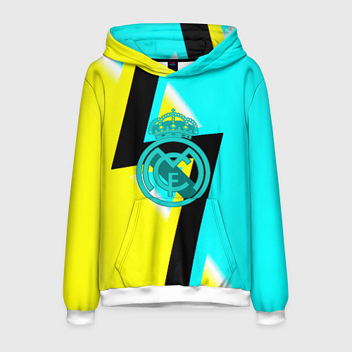 Мужская толстовка Real madrid fc geometry / 3D-Белый – фото 1