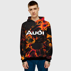 Толстовка-худи мужская Audi red lava, цвет: 3D-черный — фото 2
