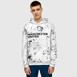 Толстовка-худи мужская Manchester United dirty ice, цвет: 3D-белый — фото 2