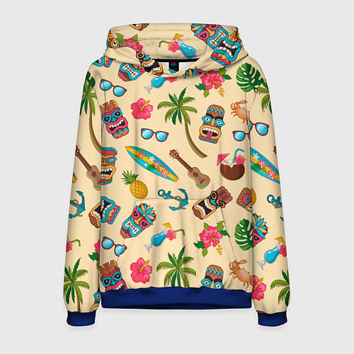 Мужская толстовка Vacation travel и тотемы индейцев / 3D-Синий – фото 1