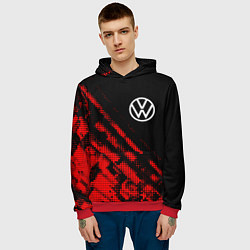 Толстовка-худи мужская Volkswagen sport grunge, цвет: 3D-красный — фото 2