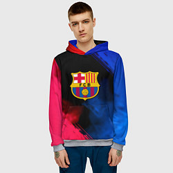 Толстовка-худи мужская Barcelona fc club gradient smoke, цвет: 3D-меланж — фото 2