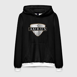 Толстовка-худи мужская Aurus logo, цвет: 3D-белый