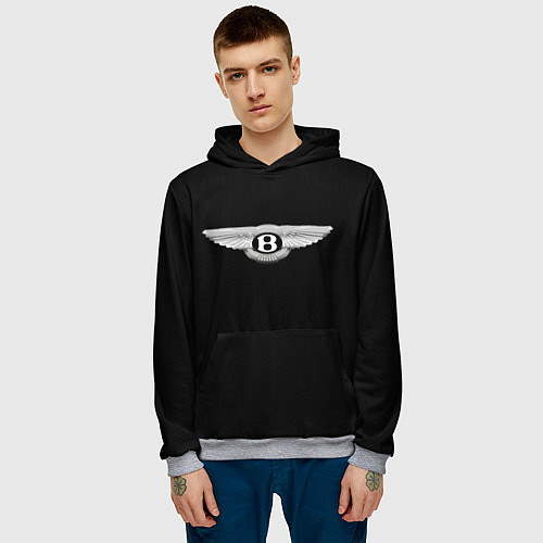 Мужская толстовка Bentley logo / 3D-Меланж – фото 3