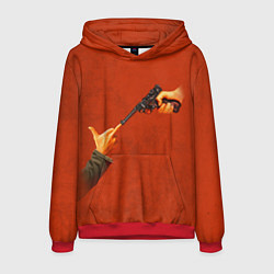 Толстовка-худи мужская Пистолет - Министерство неджентльменских дел, цвет: 3D-красный