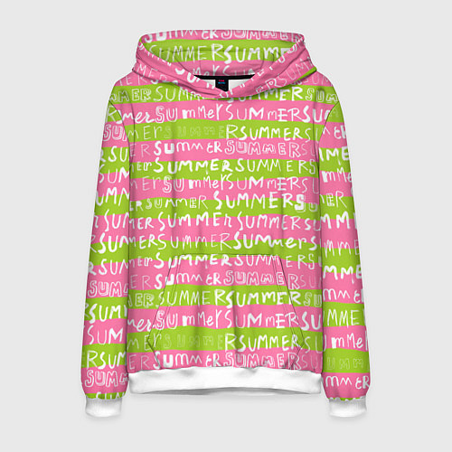 Мужская толстовка Summer pattern / 3D-Белый – фото 1