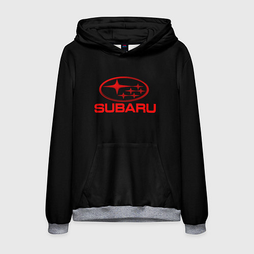 Мужская толстовка Subaru red logo / 3D-Меланж – фото 1