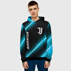 Толстовка-худи мужская Juventus неоновые лампы, цвет: 3D-черный — фото 2