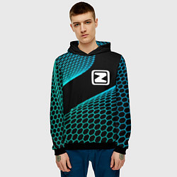 Толстовка-худи мужская Zotye electro hexagon, цвет: 3D-черный — фото 2